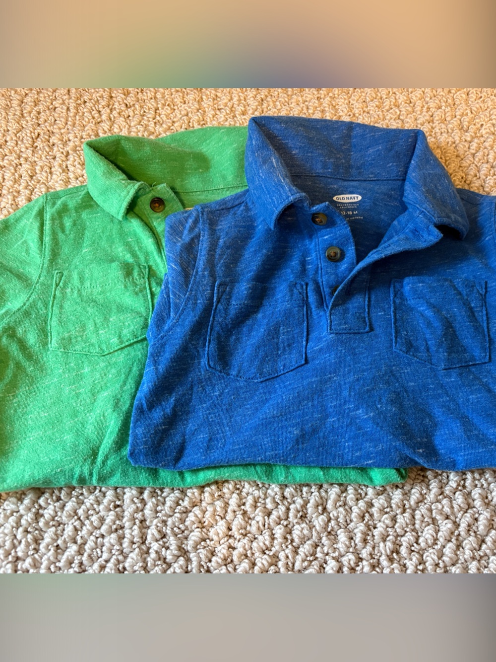 Old Navy Kids Polo Shirts in Blue and Green 12-18 months